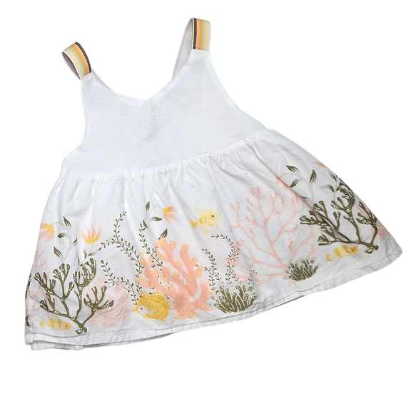 Cynthia Rowley White Sleeveless Shirt with Sea Design Size Medium 7-8 - Picture 3 of 7